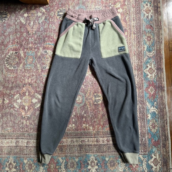 Burton Polartec Fleece Women’s Medium pants with belt Grey, Sage Green, Pink - Picture 1 of 11